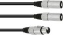Cables & Plugs, Omnitronic Adaptercable XLR(F)/2xXLR(M) 1m bk