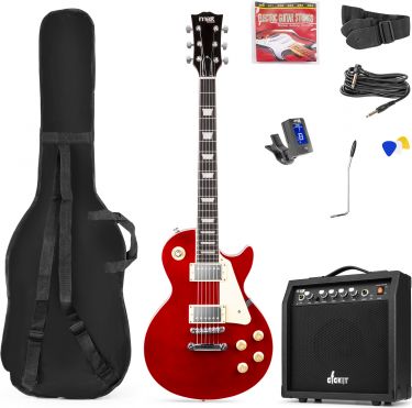 GigKit Electric Guitar Pack LP Style Dark Red