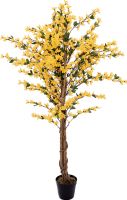 Europalms Forsythia tree with 3 trunks, artificial plant, yellow, 150cm