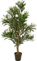 Europalms Oleander tree, artificial plant, white, 120 cm