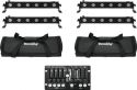 Diskopaneler - LED Bars, Eurolite Set 4x LED BAR-6 QCL RGBW + 2x Soft Bag + Controller
