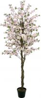 Udsmykning & Dekorationer, Europalms Cherry tree with 4 trunks, pink, 180 cm
