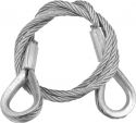 Steel Safety Cable, Eurolite Steel Rope 600x3mm silver with Thimbles