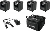 Eurolite Set 4x AKKU UP-1 + SB-4 Soft Bag + QuickDMX Wireless transmitter