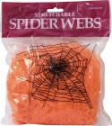 Udsmykning & Dekorationer, Halloween Edderkoppespind, Orange 20g UV aktivt