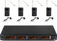 PD504B 4x 50-Channel UHF Wireless Microphone Set with 4 bodypack microphones