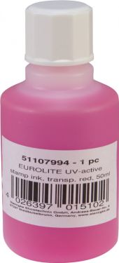 Eurolite UV-active Stamp Ink, transparent red, 50ml