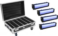 Eurolite Set 4x AKKU Bar-6 Glow QCL + Case with charging function