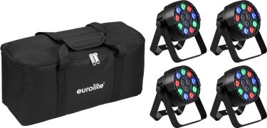 Eurolite Set 4x AKKU Mini PARty RGBW Spot MK2 + Soft Bag