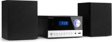 Stereoanlæg / Mini Hi-Fi anlæg med CD, FM Radio, Bluetooth, USB og 2 højttalere, 50 Watt