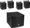 Omnitronic Set MOLLY-12A Subwoofer active + 4x MOLLY-6 Top 8 Ohm, black