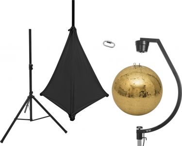 Eurolite Set Mirror ball 50cm gold with stand and tripod cover black