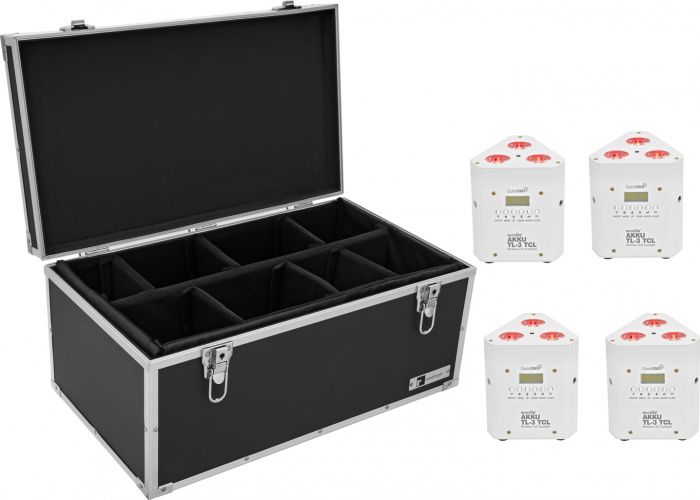 Eurolite Set 4x AKKU TL-3 TCL white + Case TDV-1