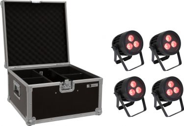 Eurolite Set 4x LED IP PAR 3x9W SCL Spot + Case