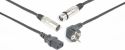 CX02-15 Audio Combi-kabel Schuko - XLR F / IEC F - XLR M 15m