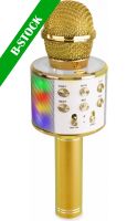 Karaoke, KM15G Karaoke Mic with speaker and LED light BT/MP3 LED Gold "B-STOCK"