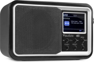 DAB Radio 'Transportabel med genopladig batteri' DAB/DAB+/FM/Bluetooth modtager og højttaler, Sort