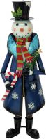 Julepynt, Europalms Snowman with Coat, Metal, 150cm, blue