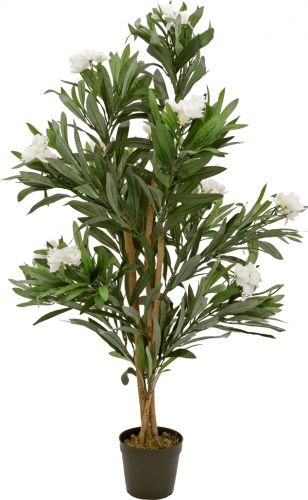 Europalms Oleander tree, artificial plant, white, 120 cm