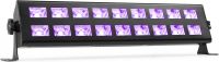 UV lys bar, BUV293 med 18 stk. kraftige UV LED / 42cm bred / solid monteringsfod for nem opsætning!