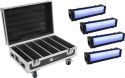 Eurolite Set 4x AKKU Bar-6 Glow QCL + Case with charging function