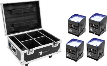 Eurolite Set 4x AKKU IP UP-4 QCL Spot QuickDMX + Case with charging function