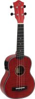 Dimavery UK-100 Soprano ukulele, flamed red