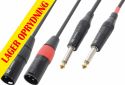 XLR Plug - Mono Jack, Cable 2xXLR Male-2x6.3 Mono 0.2m