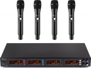PD504H 4x 50-Channel UHF Wireless Microphone Set with 4 handheld microphones