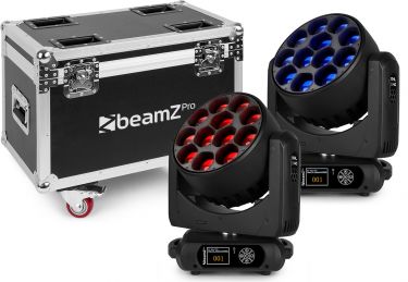 MHL1240 LED Wash Moving Head with Zoom 2pcs in Flightcase