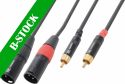 Cables & Plugs, Cable 2x XLR male/2x RCA 1.5m Black "B-STOCK"