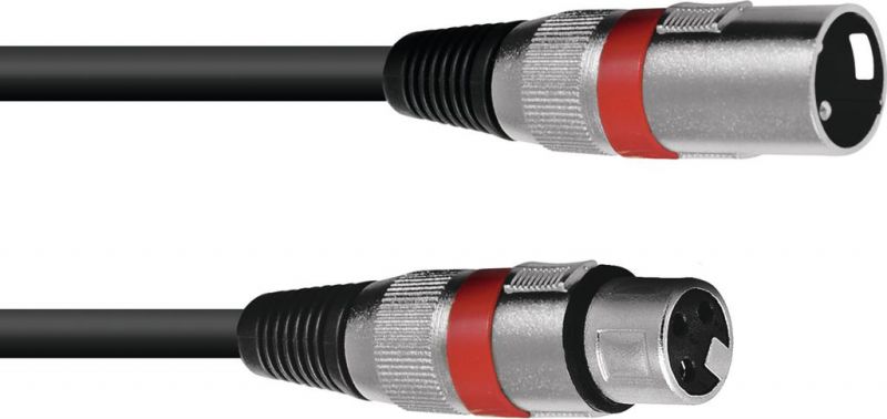 Omnitronic XLR cable 3pin 1m bk/rd