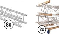 Alutruss Set QUADLOCK QL-ET34-2000 + Truss transport board