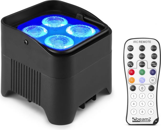 Beamz BBP94W Batteri Uplight Par 4x 12W / RGBAW + UV / Trådløs DMX