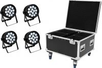 Eurolite Set 4x AKKU IP PAR 14 HCL QuickDMX + Case