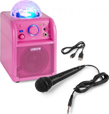 SBS50P BT Karaoke Speaker LED Ball Pink