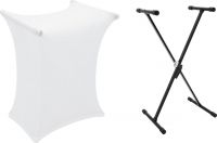 Dimavery Set SVT-1 Keyboard Stand + Cover white