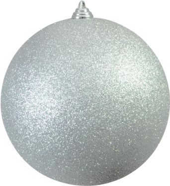 Europalms Deco Ball 20cm, silver, glitter