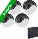 Speakers - /Ceiling/mounting, Powerline A100BSet In-Wall Audio Amplifier with 4 Ceiling Speakers "B-STOCK"