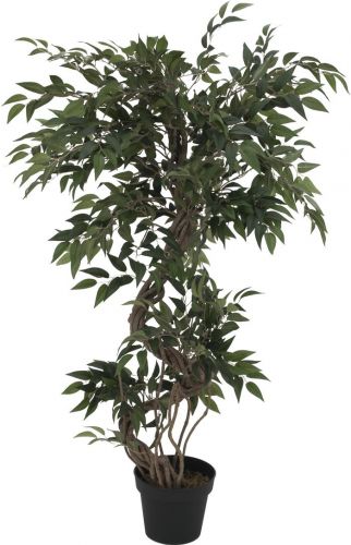 Europalms Ficus multiple spiral trunk, artificial plant, green, 130cm