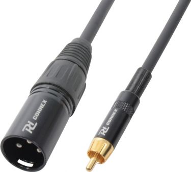 Kabel "god kvalitet" XLR-han til RCA han (phono han), sort 3m