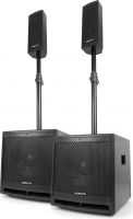 Lyd Systemer, Aktivt lydsystem med Bluetooth VX1000BT / 2 stk. 10" subwoofer + 2 stk. tophøjttaler / 1000W