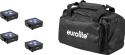 Light & effects, Eurolite Set 4x AKKU Flat Light 3 bk + Soft Bag