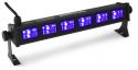 UV Lys, UV lys bar, BUV63 med 6 stk. kraftige UV LED / 36cm bred / solid monteringsfod for nem opsætning!