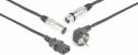 Multikabel & Stage Box, Kombi strøm og signal kabel med IEC-Schuko / XLR 15m, sort