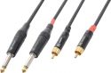 Kabler og stik, Kabel "god kvalitet" 2x RCA han til 2x 6.3mm Mono Jack, sort 3m