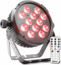 Flat PAR, BeamZ BT310 Flat PAR 12x 8W 6-i-1 LED'er med RGBA farvemix, DMX, Musikstyring og Fjernbetjening