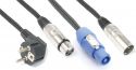 CX03-5 Audio Combi Kabel Schuko - XLR F / Powerconnector A - XLR M 5m