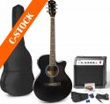 Musikkinstrumenter, ShowKit Electric Acoustic Guitar Pack Black "C-STOCK"