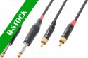 Phono - 6.3mm Jack, Cable 2x6.3 Mono - 2xRCA Male 3.0m "B-STOCK"